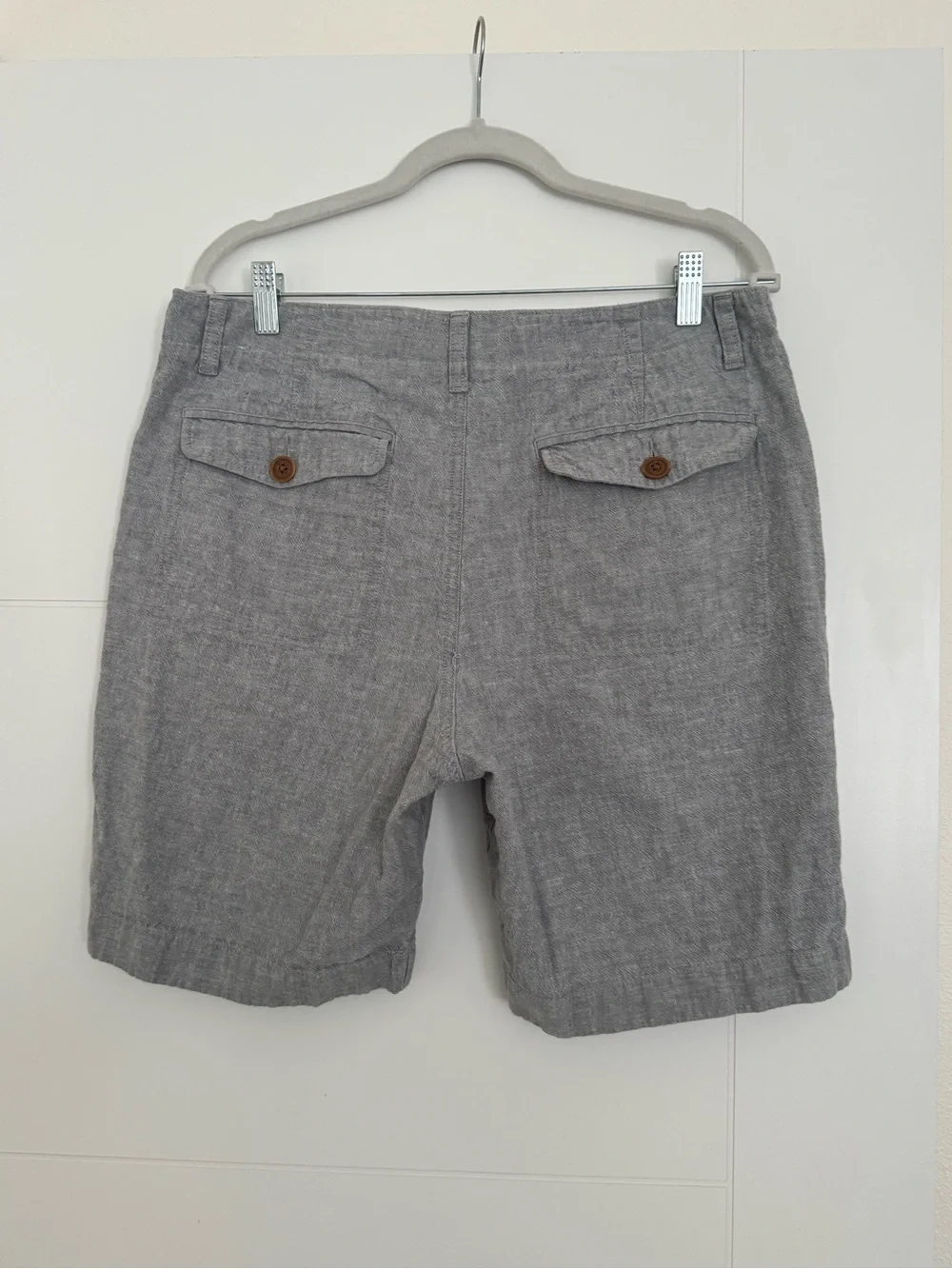 J.Crew Rivington Mens Flat Front Shorts Sz.34 /Gray Heather/Chino/linen Blend